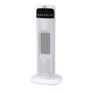 Termoventilador Ceramico Vertical Guadalupe 2000w Blanco/negro 2potencias oscilante Antivuelco C/remoto 62x21x15cm
