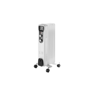 Radiador Aceite Brasilia 1000w 5elementos Blanco/negro 3potencias Antivuelco Termostato Reg.seguridad Asa 59,5x25,5x24cm