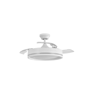 Ventilador Dc Cerrato Blanco 72w 3aspas Desplegables 107d 7200lm 6vel 3000k,4500k,6000k, Remoto+temporizador+memoria