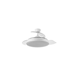 Ventilador Dc Escorpion 59w Blanco 3aspas desplegables 107d 5960lm 3000-4000-6000k Remoto+ Temporizador+ Memoria
