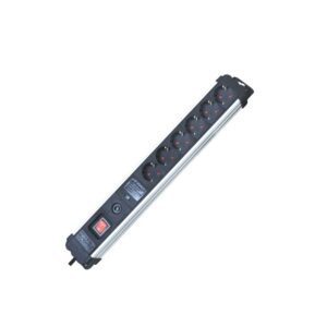 REGLETA INDUSTRIAL 6 TOMAS 1.5m MULTI-PROTEK INTERRUPTOR CON PROTECCION SOBRETENSION + SOBRECALENTAMIENTO SILVER