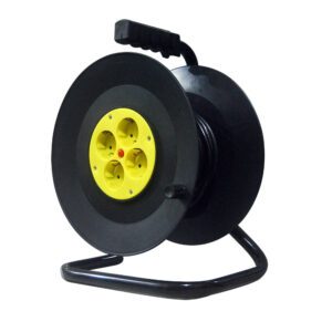 Enrollacable 4 Enchufes Cable 50m 3gx1,5mm Cobre C/termostato De Seguridad 3250w Máx.